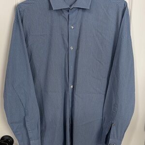Kenneth Cole Blue Gingham Button Down Shirt